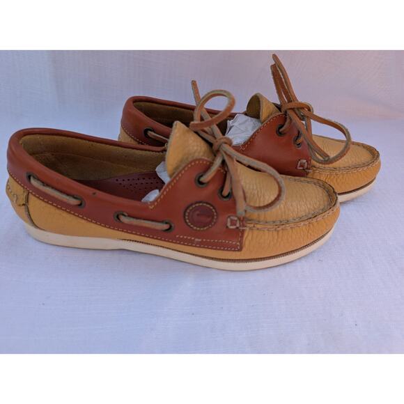 Vintage Dooney & Bourke Leather Loafers Flats Boat Lace Shoes Sz 7M Women's 90s - Picture 4 of 7